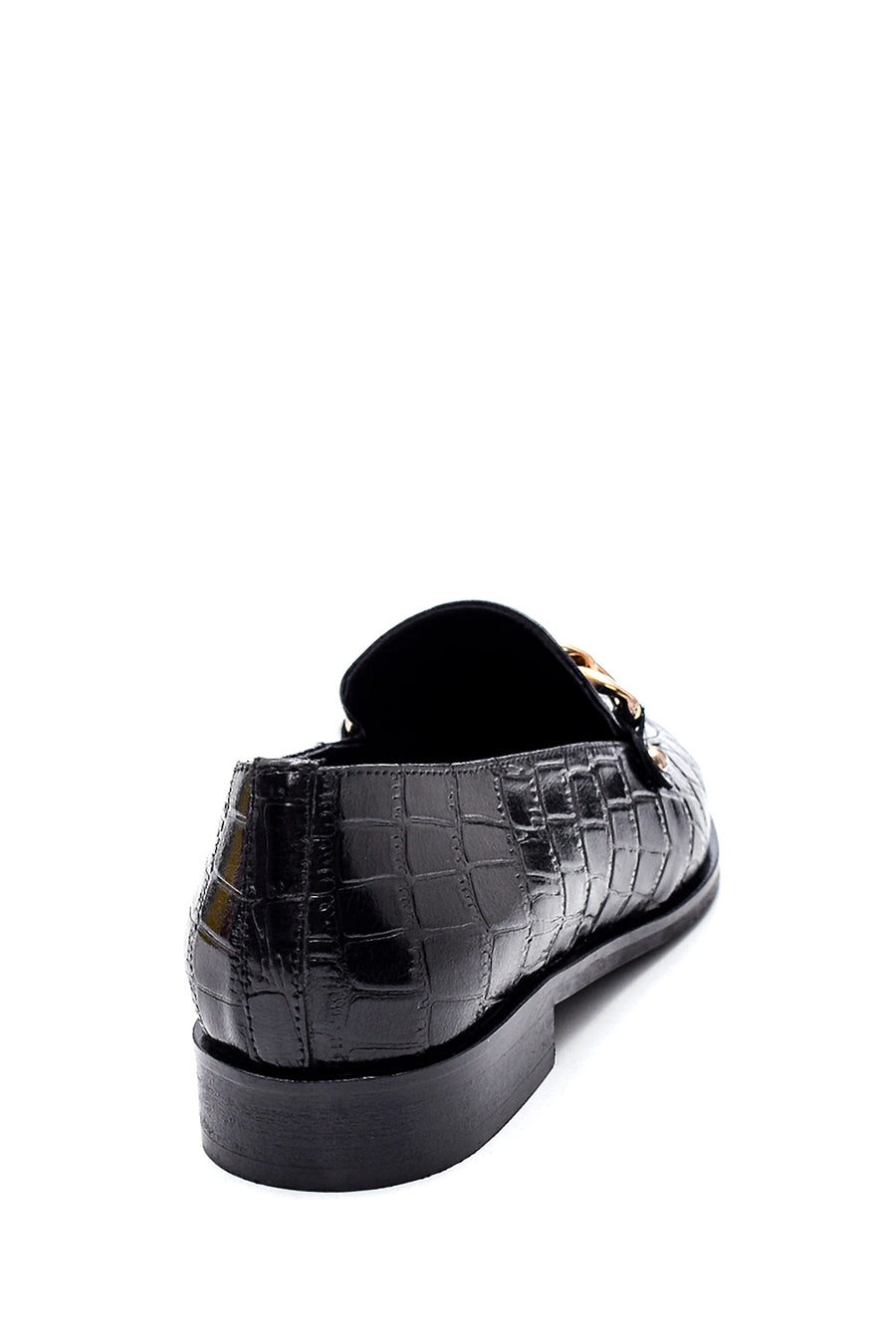 Women's Leather Chain Detailed Loafer
