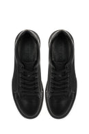 Male Black Lace-Up Leather Sneaker | Derimod