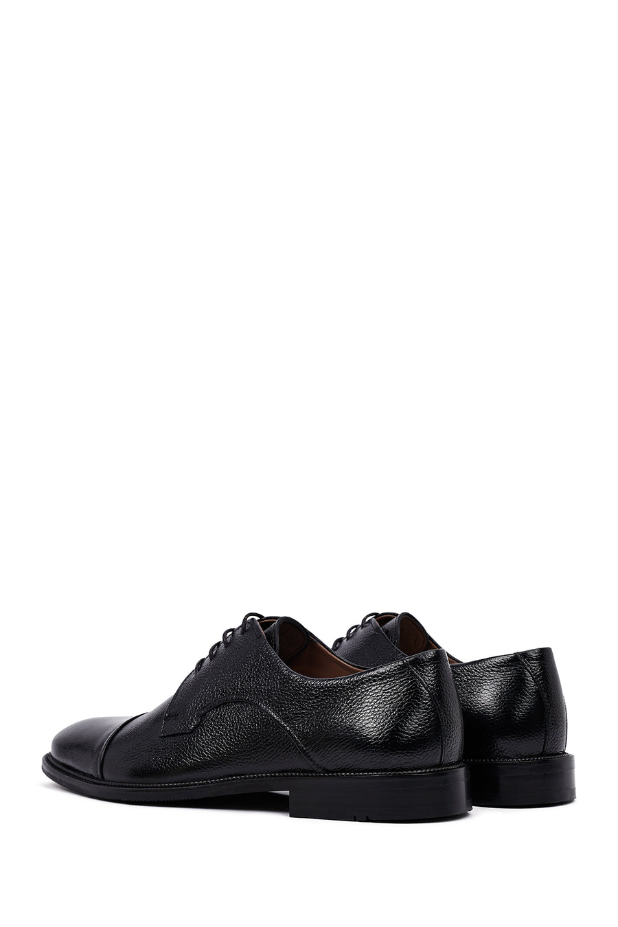 Male Black Lace-Up Leather Casual Shoes