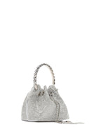 Women's Silver Long Chain Strap Stone Mini Evening Handbag | Derimod