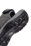 Erkek Gri Deri Outdoor Sandalet | Derimod