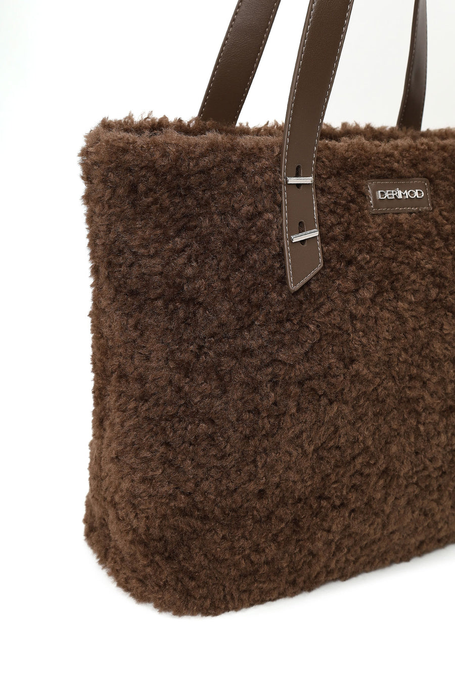 Kadın Kahverengi Peluş Teddy Omuz Çantası