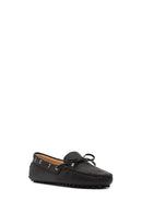 Woman Black Leather Loafer | Derimod
