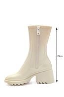 Women's Beige Heeled Boots | Derimod