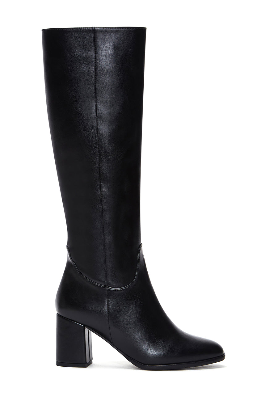 Women's Black Zippered Chunky Heel Boots 24WFE251918 | Derimod