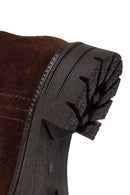 Woman Brown Thick-Soled Zip Closure Suede Casual Boots | Derimod
