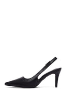 Woman Black Open-Back Thin High Heel | Derimod