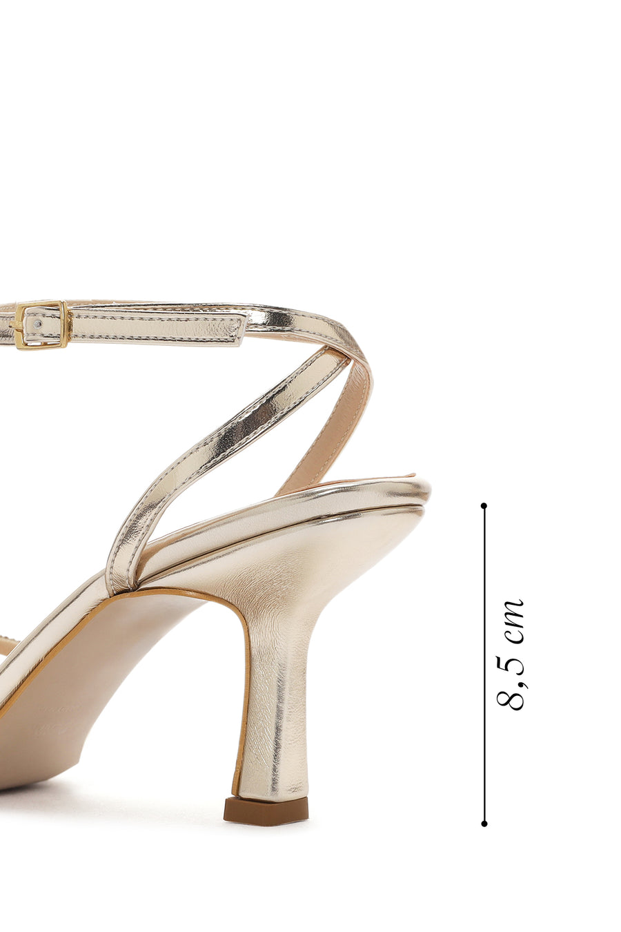 Women's Gold Ankle Buckle Stoned Thin Heel Sandals