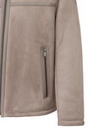 Lozan Men's Beige Fur Collar Teddy Coat | Derimod