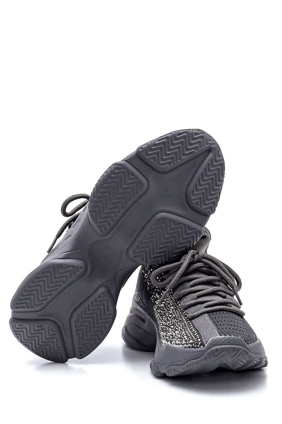 Women's Gray Stone Thick Soled Sneaker
