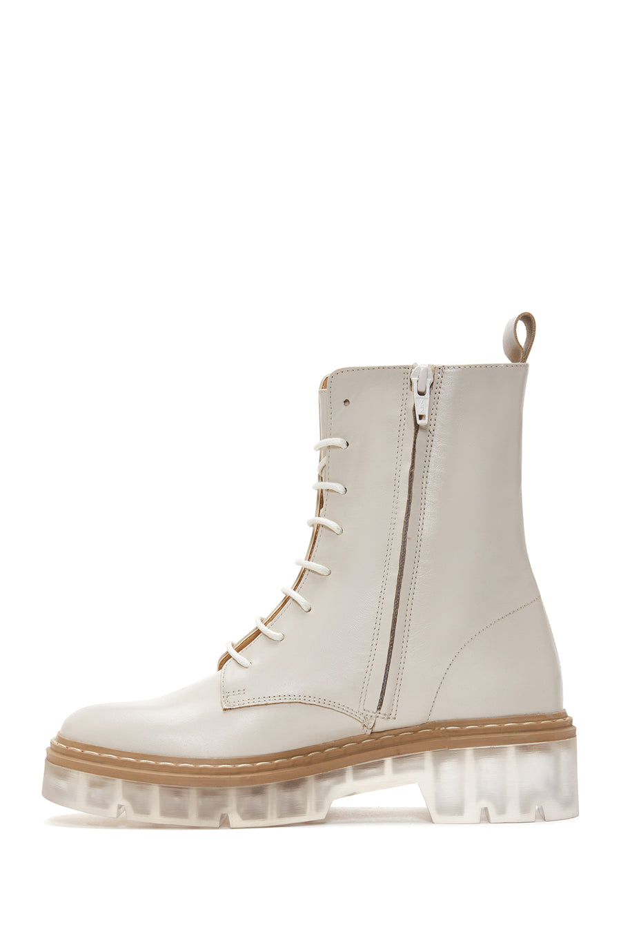 Women's Beige Leather Boots