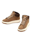 Men's Beige Lace-Up Thick-Soled Nubuck Leather Sports Boots | Derimod