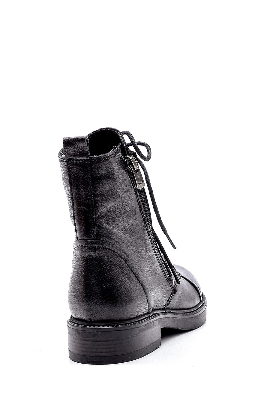 Women's Leather Zipper Detailed Boots