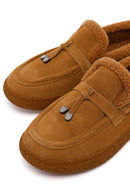 Kadın Camel Tokalı Kalın Tabanlı Süet Deri Teddy Loafer | Derimod
