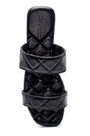 Women's Black Quilted Flat Slippers | Derimod