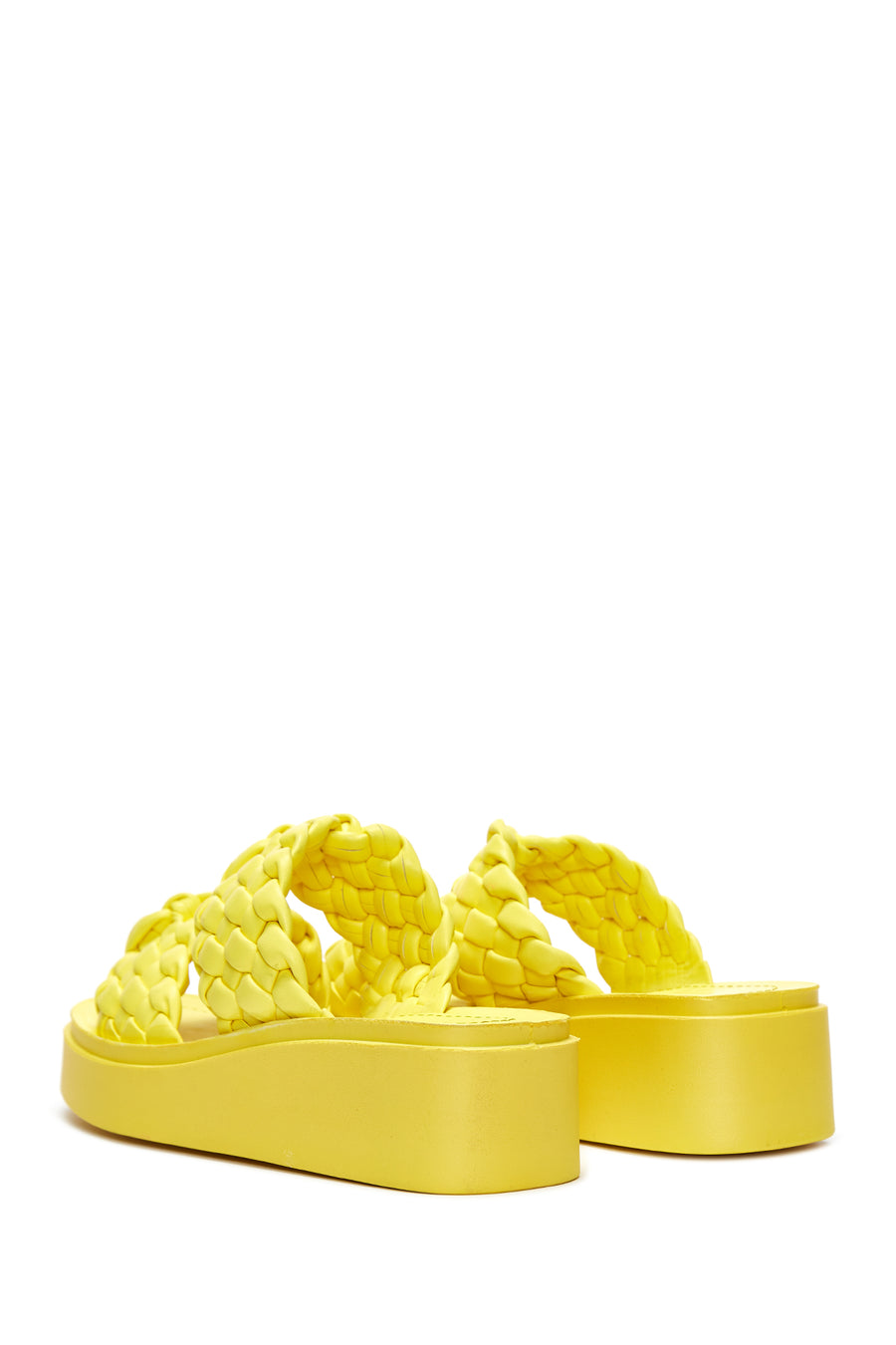 Women's Yellow Braided Thick Soled Slippers