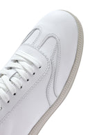 Women's White Lace-Up Leather Sneaker | Derimod
