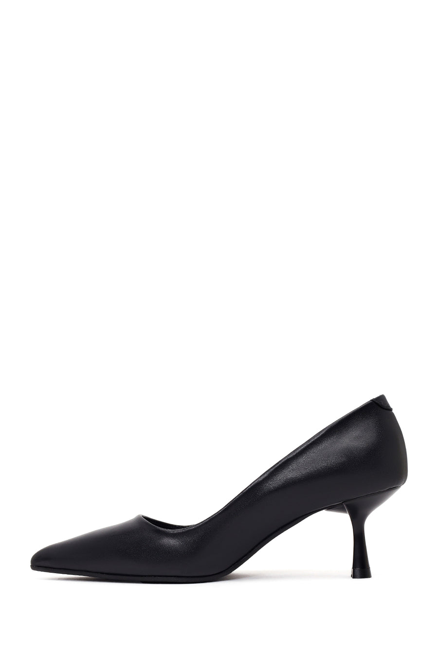 Woman Black Thin-Heeled Leather Stiletto