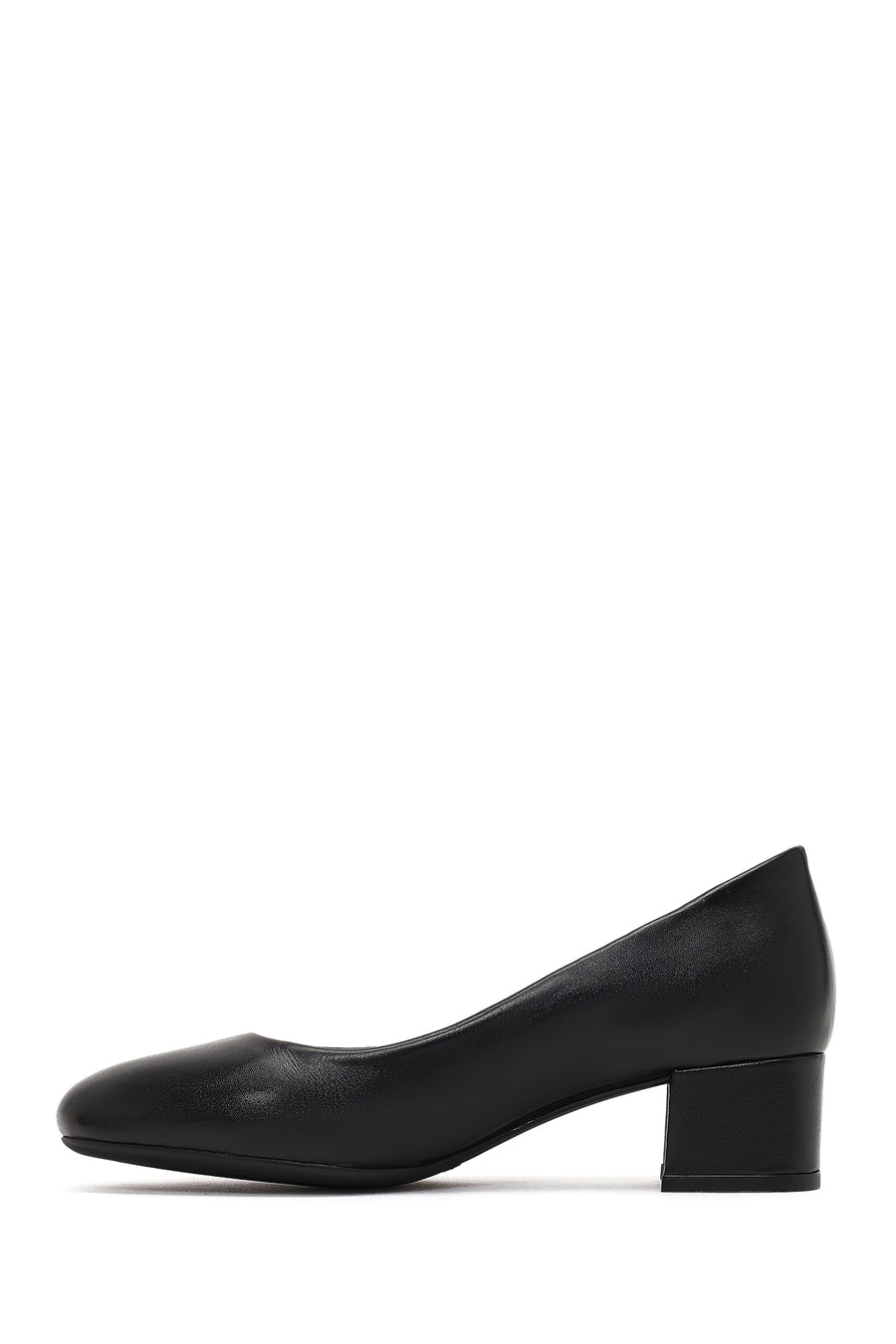 Derimod Flex Women Black Thick Heeled Leather Shoe
