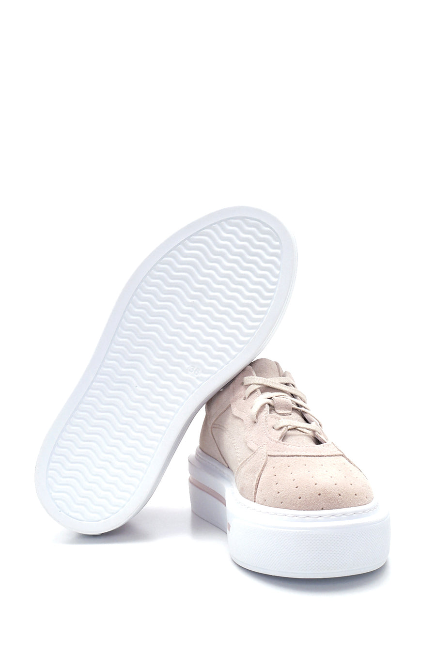 Women's Leather Suede High Sole Sneaker