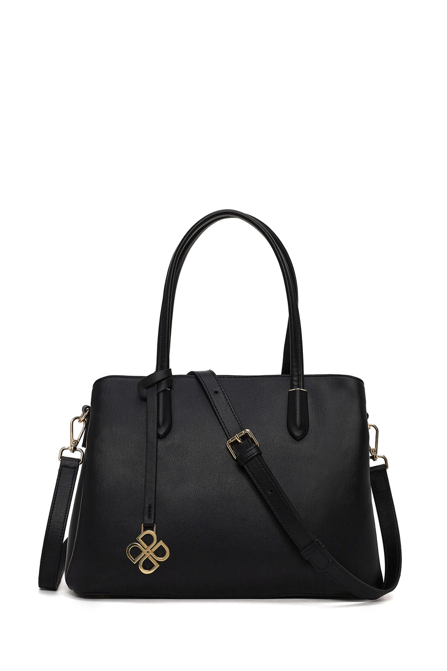 Woman Black Classic Shoulder Bag with Long Strap WB590003SV | Derimod