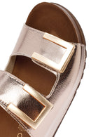 Women's Bronze Double Buckle Comfort Slippers | Derimod