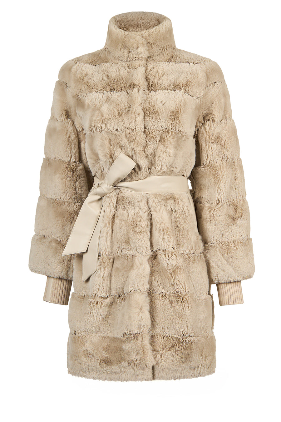 Pinzolo Woman White Belted Teddy Coat