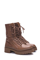 Women's Leather Thick Soled Boots | Derimod