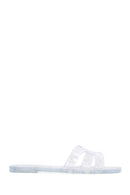 Women's Silver Transparent Jelly Slippers | Derimod