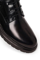 Male Black Lace-Up Thick-Soled Leather Casual Shoes | Derimod