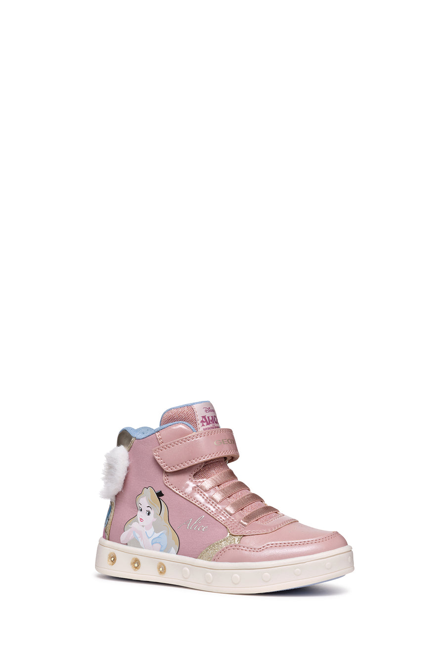 Geox Girl Pink Skylin Banded Patterned Ankle Sneaker