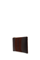 Woman Brown Chain Strap Braided Clutch Bag | Derimod