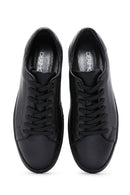 Male Black Lace-Up Leather Sneaker | Derimod