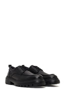 Men's Black Lace-Up Thick-Soled Leather Casual Shoe | Derimod