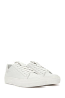 Women's White Lace-Up Leather Sneaker | Derimod