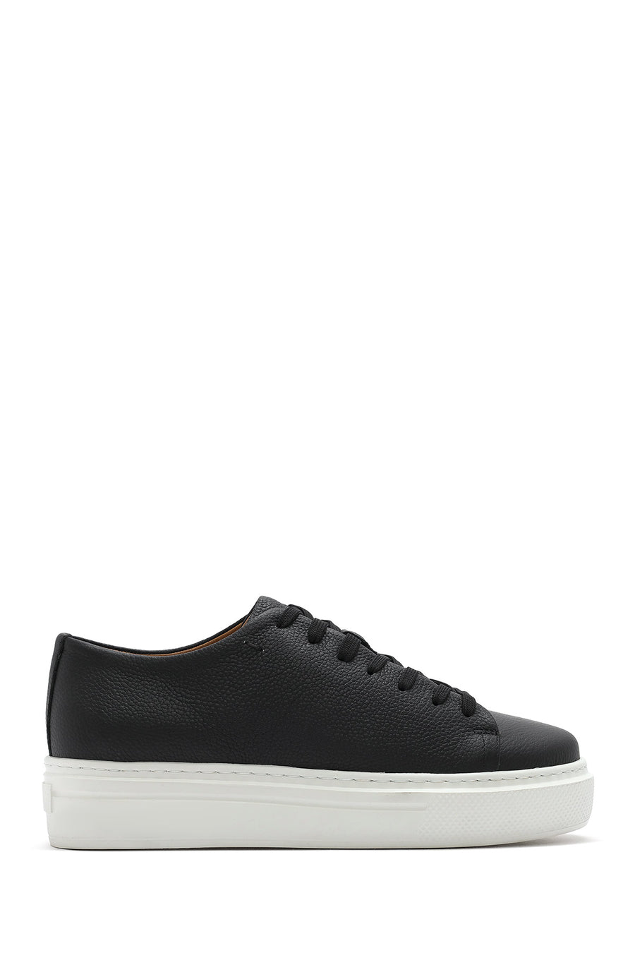 Erkek Siyah Bağcıklı Kalın Tabanlı Deri Sneaker 25SFD6107FT | Derimod