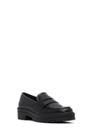 Kadın Siyah Kalın Tabanlı Maskülen Loafer | Derimod