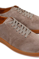 Erkek Vizon Bağcıklı Süet Deri Sneaker | Derimod