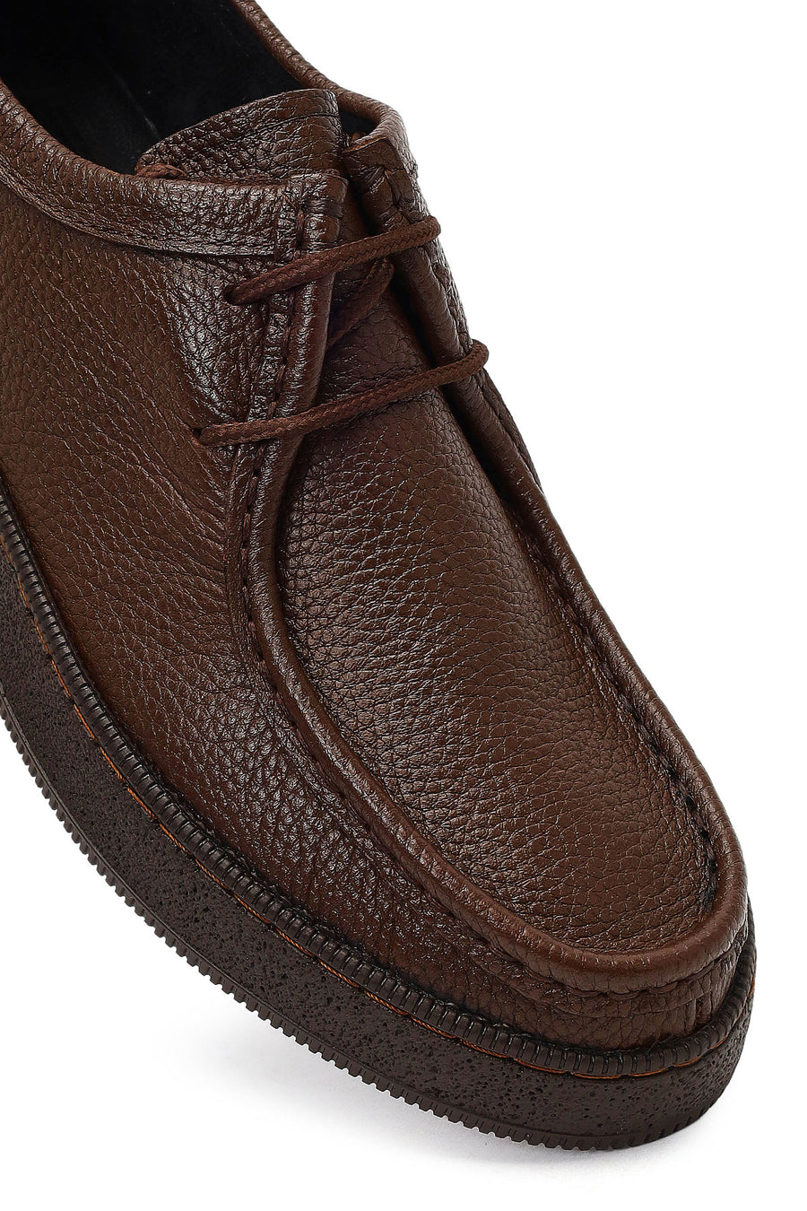 Male Brown Lace-up Leather Casual Shoes