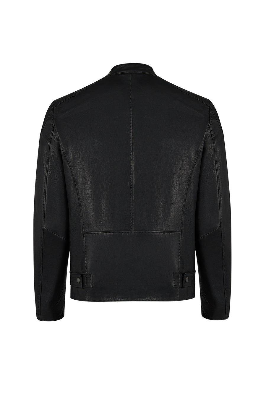 Endrick Male Black Slim-Fit Leather Jacket