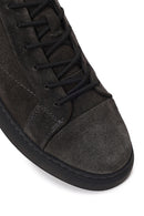 Male Anthracite Lace-up Suede Leather Sneaker | Derimod