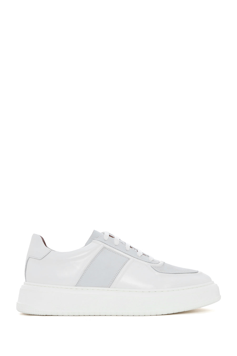 Erkek Beyaz Bağcıklı Deri Sneaker 25SFD724318 | Derimod