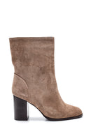 Women's Heeled Suede Leather Boots | Derimod