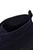 Male Navy Blue Lace-up Suede Casual Boots | Derimod