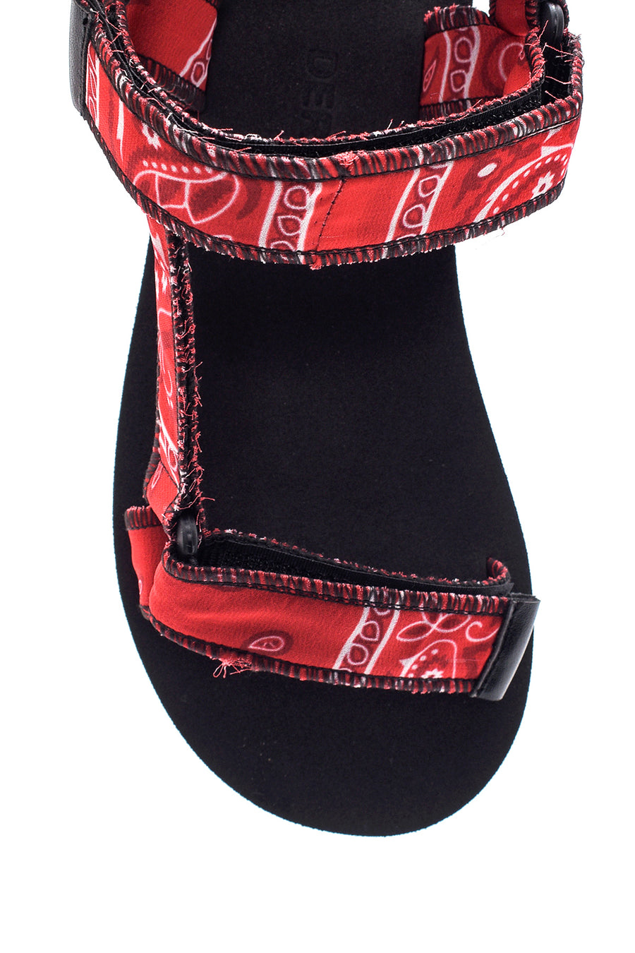 Women's Red Patterned Flat Sandals