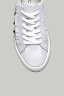 Silver High-Sole Women's Leather Sneaker | Derimod