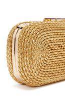 Women's Gold Long Chain Strap Knitted Evening Bag | Derimod