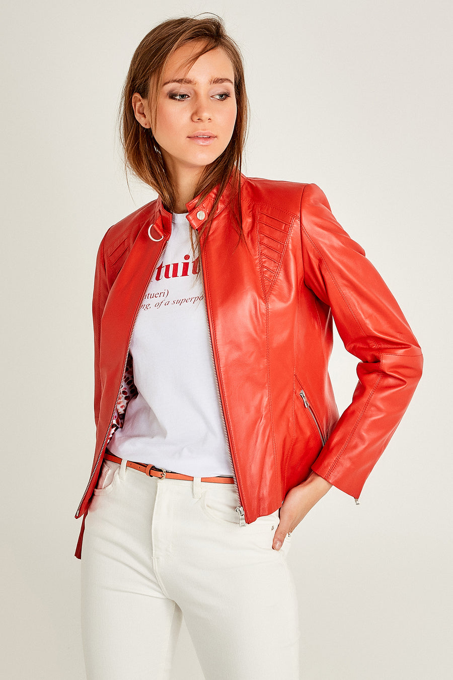 Nilda Women's Leather Jacket 19SGE5449R3 | Derimod