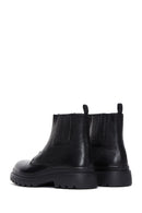 Men's Black Leather Casual Zipper Boots | Derimod