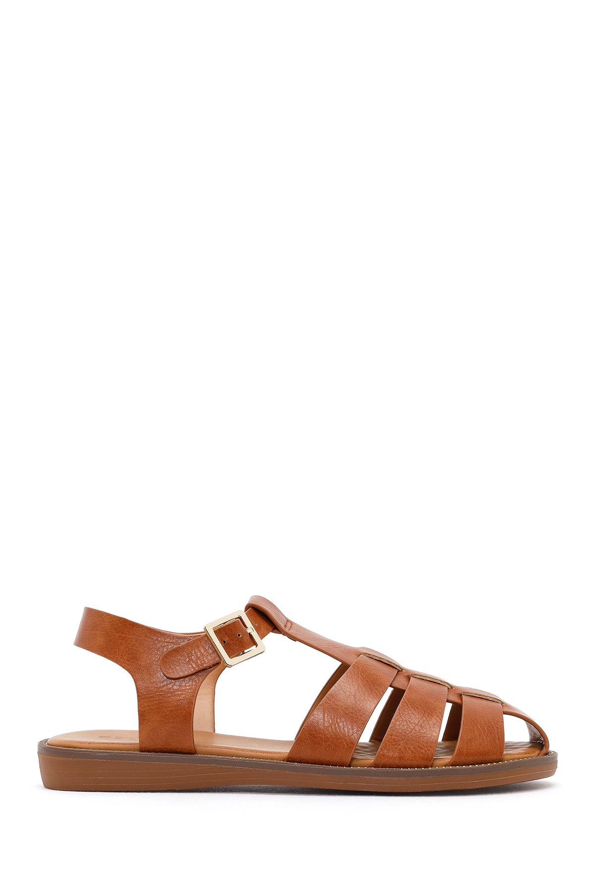 Women's Tan Ankle Buckle Sandals 26SFE463518 | Derimod